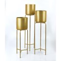 Kwietnik z osłonką Swen Gold 66 cm Wykonany z metalu, dwustronny stojak, idealna dekoracja każdego wnętrza czy tarasu
