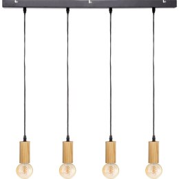 Lampa wisząca Ays 80 cm Wykonana z metalu, drewniane oprawki, długość przewodu 100 cm, minimalistyczny i elegancki design