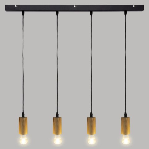 Lampa wisząca Ays 80 cm Wykonana z metalu, drewniane oprawki, długość przewodu 100 cm, minimalistyczny i elegancki design