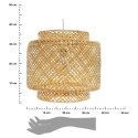 Lampa wisząca Liby bambusowa 40 cm Ażurowa budowa klosza, długość przewodu 80 cm, idealny dodatek do wnętrz urządzonych w stylu 