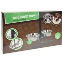 Miska dla psa na stojaku 2 x 1,8 L Zestaw misek ze stali nierdzewnej, dla psa lub kota, na wodę i karmę, na regulowanym stojaku 