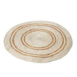 Okrągły dywan Marly 75 cm Wykonany z łusek kukurydzianych, naturalna kolorystyka, minimalistyczny i elegancki design