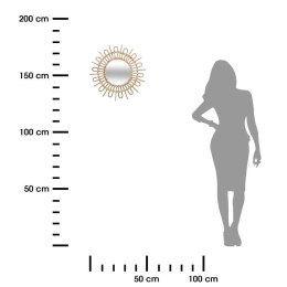 Wiklinowe lustro ścienne Słońce 50 cm W naturalnym kolorze, nowoczesny kształt, elegancki i stylowy dodatek do wnętrz