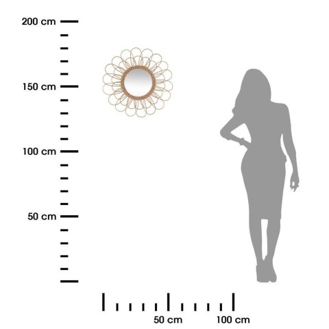 Wiklinowe lustro ścienne kwiat 56 cm W naturalnym kolorze, oryginalny kształt, elegancki i stylowy dodatek do wnętrz