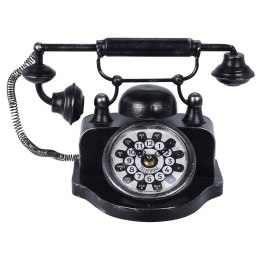 Zegar stojący w stylu vintage Telefon Oryginalny zegar stojący w stylu Vintage imitujący stary telefon, wykonany z metalu w kolo