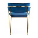 Krzesło Rarity Gold Navy Blue Wykonane z aksamitnego, przyjemnego w dotyku materiału w kolorze niebieskim, złote nogi wykona