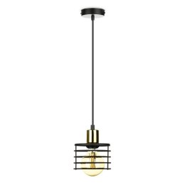 Lampa wisząca LondonStyle 12 cm cz-z Industrialna lampa wisząca w kolorze czarnym ze złotym nadkloszem, styl loft 12 cm