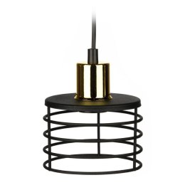 Lampa wisząca LondonStyle 12 cm cz-z Industrialna lampa wisząca w kolorze czarnym ze złotym nadkloszem, styl loft 12 cm