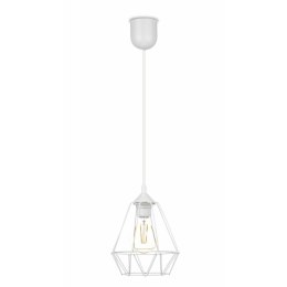 Lampa wisząca Paris Diamond 19 cm biały Stylowa lampa wisząca druciak w kolorze białym, w stylu industrialnym loft 19 cm