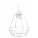 Lampa wisząca Paris Diamond 19 cm biały Stylowa lampa wisząca druciak w kolorze białym, w stylu industrialnym loft 19 cm