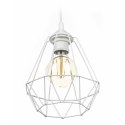 Lampa wisząca Paris Diamond 19 cm biały Stylowa lampa wisząca druciak w kolorze białym, w stylu industrialnym loft 19 cm