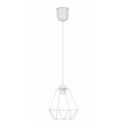 Lampa wisząca Paris Diamond 19 cm biały Stylowa lampa wisząca druciak w kolorze białym, w stylu industrialnym loft 19 cm