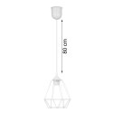 Lampa wisząca Paris Diamond 19 cm biały Stylowa lampa wisząca druciak w kolorze białym, w stylu industrialnym loft 19 cm