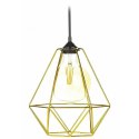 Lampa wisząca Paris Diamond 24 cm złota Stylowa lampa wisząca druciak w kolorze błyszczącego złota, w stylu glamour połysk 24 cm