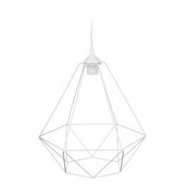 Lampa wisząca Paris Diamond 35 cm białaStylowa lampa wisząca druciak w kolorze białym, w stylu industrialnym loft 35 cm