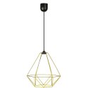 Lampa wisząca Paris Diamond 35 cm złota Stylowa lampa wisząca druciak w kolorze błyszczącego złota, w stylu glamour połysk 35 cm