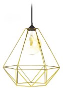 Lampa wisząca Paris Diamond 35 cm złota Stylowa lampa wisząca druciak w kolorze błyszczącego złota, w stylu glamour połysk 35 cm