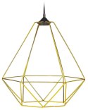 Lampa wisząca Paris Diamond 35 cm złota Stylowa lampa wisząca druciak w kolorze błyszczącego złota, w stylu glamour połysk 35 cm