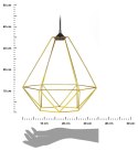 Lampa wisząca Paris Diamond 35 cm złota Stylowa lampa wisząca druciak w kolorze błyszczącego złota, w stylu glamour połysk 35 cm