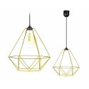 Lampa wisząca Paris Diamond 35 cm złota Stylowa lampa wisząca druciak w kolorze błyszczącego złota, w stylu glamour połysk 35 cm