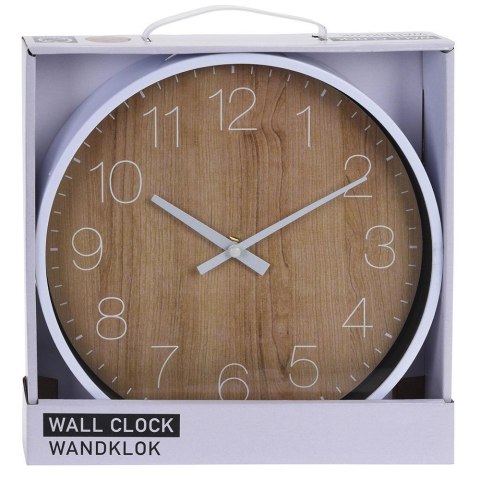 Nowoczesny okrągły zegar ścienny 25 cm Zegar ścienny wykonany z wysokiej jakości tworzywa z imitacją drewna o średnicy 25 cm
