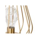 Druciana lampka LED z żarówką 17 cm Wykonana z metalu w kolorze złotym, nowoczesny, geometryczny kształt, zasilana na baterie