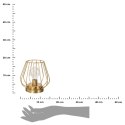 Druciana lampka LED z żarówką 17 cm Wykonana z metalu w kolorze złotym, nowoczesny, geometryczny kształt, zasilana na baterie