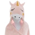Koc z kapturem Unicorn 100x140 cm Wykonany z trwałego i ciepłego poliestru, motyw jednorożca, idealny pomysł na prezent dla każd