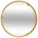 Komplet metalowych tac z lustrem Feel W kolorze złotym, okrągły kształt, funkcjonalny i stylowy dodatek do wnętrz