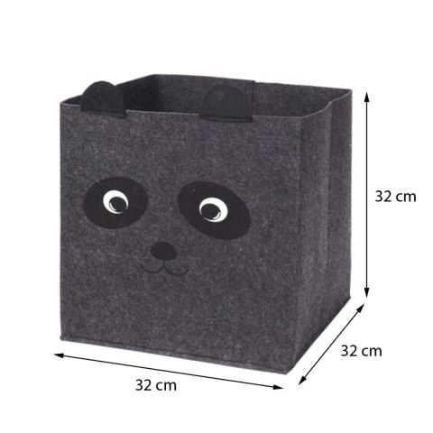 Kosz tekstylny na zabawki ciemno szary Pojemnik składany w kolorze ciemno szarym, wygodny w przechowywaniu, funkcjonalne uzupełn