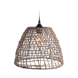 Lampa sufitowa pleciona Boho 35x29 cm Druciany klosz opleciony naturalnym materiałem z trawy morskiej, długość przewodu 90 cm, m