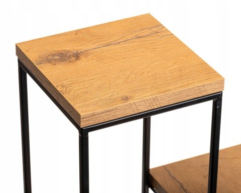 Nowoczesny kwietnik stojak 110 cm czarny Wykonany z metalu, prosty i stylowy stojak na kwiatki w kolorze czarnym z blatami z pły