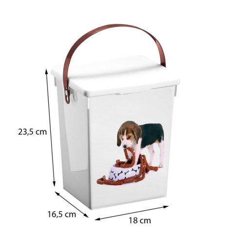 Pojemnik z uchwytem na karmę dla psa 5L Szczelnie zamykane pudełko z uchwytem, na suchą karmę dla zwierząt, pojemność 5 litrów, 