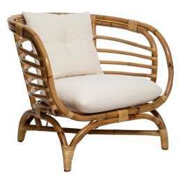 Rattanowy fotel FarahStabilna i wytrzymała konstrukcja, miękkie poduszki, idealny jako wyposażenie salonu lub krzesło do ogrodu