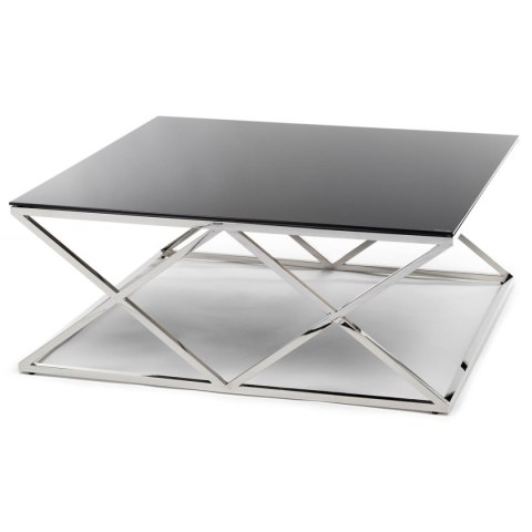 Stolik kawowy Timantti Silver Black 110Wykonany ze stali nierdzewnej w kolorze srebrnym, wymiary 110x110x43,5 cm, blat z hartowa