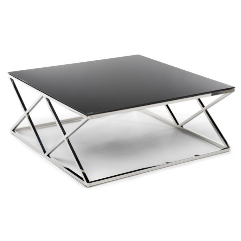Stolik kawowy Timantti Silver Black 110Wykonany ze stali nierdzewnej w kolorze srebrnym, wymiary 110x110x43,5 cm, blat z hartowa