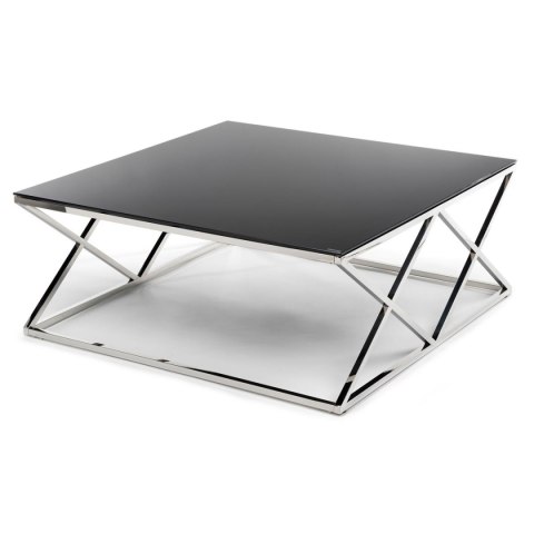 Stolik kawowy Timantti Silver Black 110Wykonany ze stali nierdzewnej w kolorze srebrnym, wymiary 110x110x43,5 cm, blat z hartowa