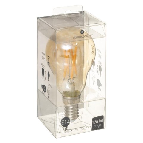 Żarówka LED Amber Straight 5W E14Wykonana ze szkła o bursztynowej barwie, prosty filament, zakończona aluminiowym gniazdem
