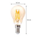Żarówka LED Amber Straight 5W E14Wykonana ze szkła o bursztynowej barwie, prosty filament, zakończona aluminiowym gniazdem