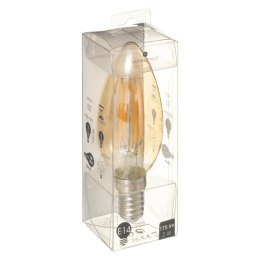 Żarówka LED Flame Straight 2W E14 Wykonana ze szkła o bursztynowej barwie, prosty filament, zakończona aluminiowym gniazdem