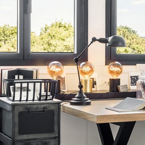 Żarówka LED Love 4W E27 Wykonana ze szkła o bursztynowej barwie, filament ułożony w napis Love, zakończona aluminiowym gniazdem 