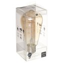 Żarówka LED Tear Twisted 4,9W E27 Wykonana ze szkła o bursztynowej barwie, poskręcany filament, zakończona metalowym gniazdem