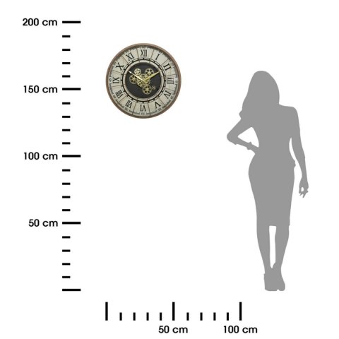 Zegar ścienny Stella 57 cm Wykonany z metalu, tarcza osłonięta szybą, z mechanizmem wprawiającym w ruch zębatki