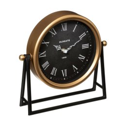 Zegar stołowy Luca na metalowym stojaku Wykonany z metalu, tarcza osłonięta szybą, idealny do wnętrz urządzonych w stylu industr