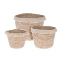 Zestaw 3 koszy plecionych z frędzlami Komplet dekoracyjnych koszy w stylu Boho, pojemniki do przechowywania różnych przedmiotów 