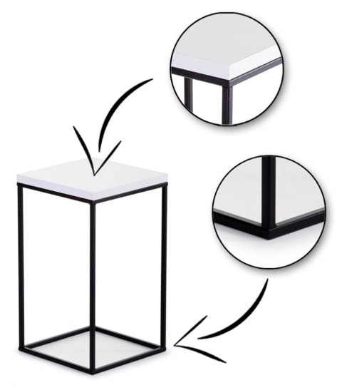 Kwietnik stojący 40 cm BasicLoft białyWykonany z metalu oraz z płyty MDF w kolorze białym, praktyczny i elegancki stojak na kwia