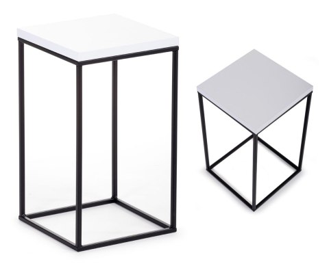 Kwietnik stojący 40 cm BasicLoft białyWykonany z metalu oraz z płyty MDF w kolorze białym, praktyczny i elegancki stojak na kwia