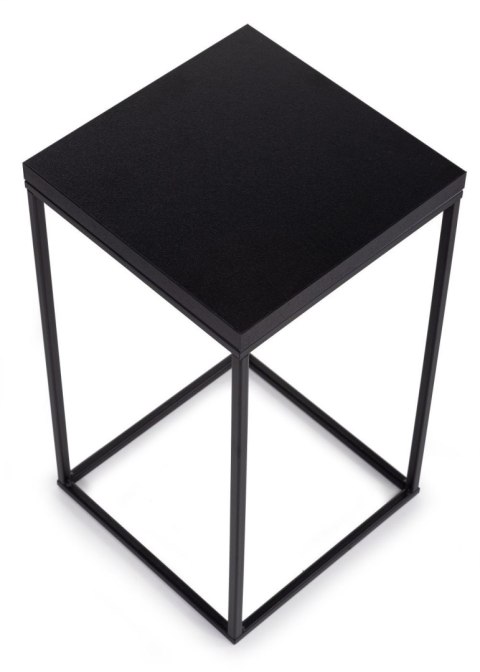 Kwietnik stojący 40 cm BasicLoft czarny Wykonany z metalu oraz blatu z płyty MDF w kolorze czarnym, praktyczny i elegancki stoja