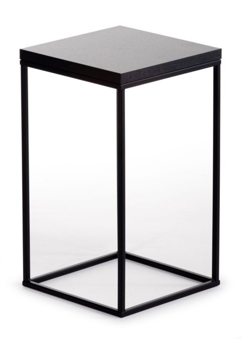 Kwietnik stojący 40 cm BasicLoft czarny Wykonany z metalu oraz blatu z płyty MDF w kolorze czarnym, praktyczny i elegancki stoja