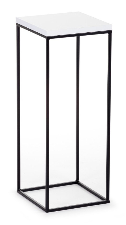 Kwietnik stojący 60 cm BasicLoft biały Wykonany z metalu oraz z płyty MDF w kolorze białym, praktyczny i elegancki stojak na kwi